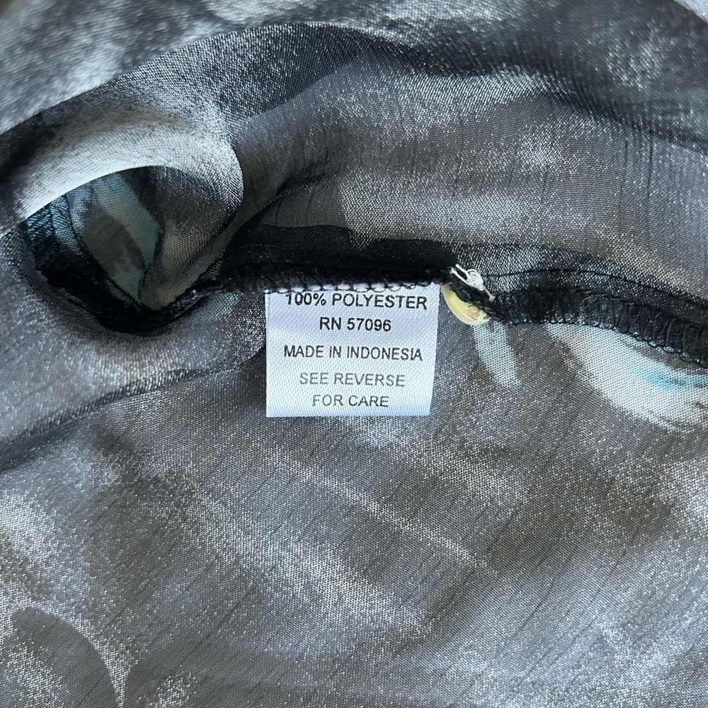 NICOLA Sheer Blouse - Black and Blue - Picture 6 of 10